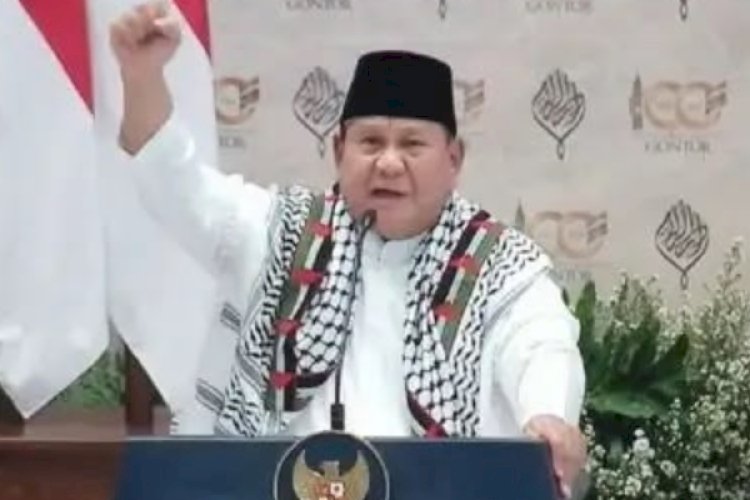 Prabowo Teriakkan “Free Palestine” Tiga Kali di Gontor, Akui Indonesia Belum Berdaya Membantu